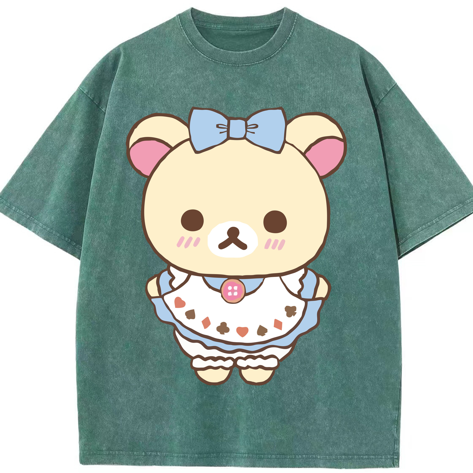 （画像用） リラックマ リラックマ キイロイトリ Rilakkuma Korilakkuma Kiiroitori 綿100% ヴィンテージ風 半袖Tシャツ（フロントプリント）